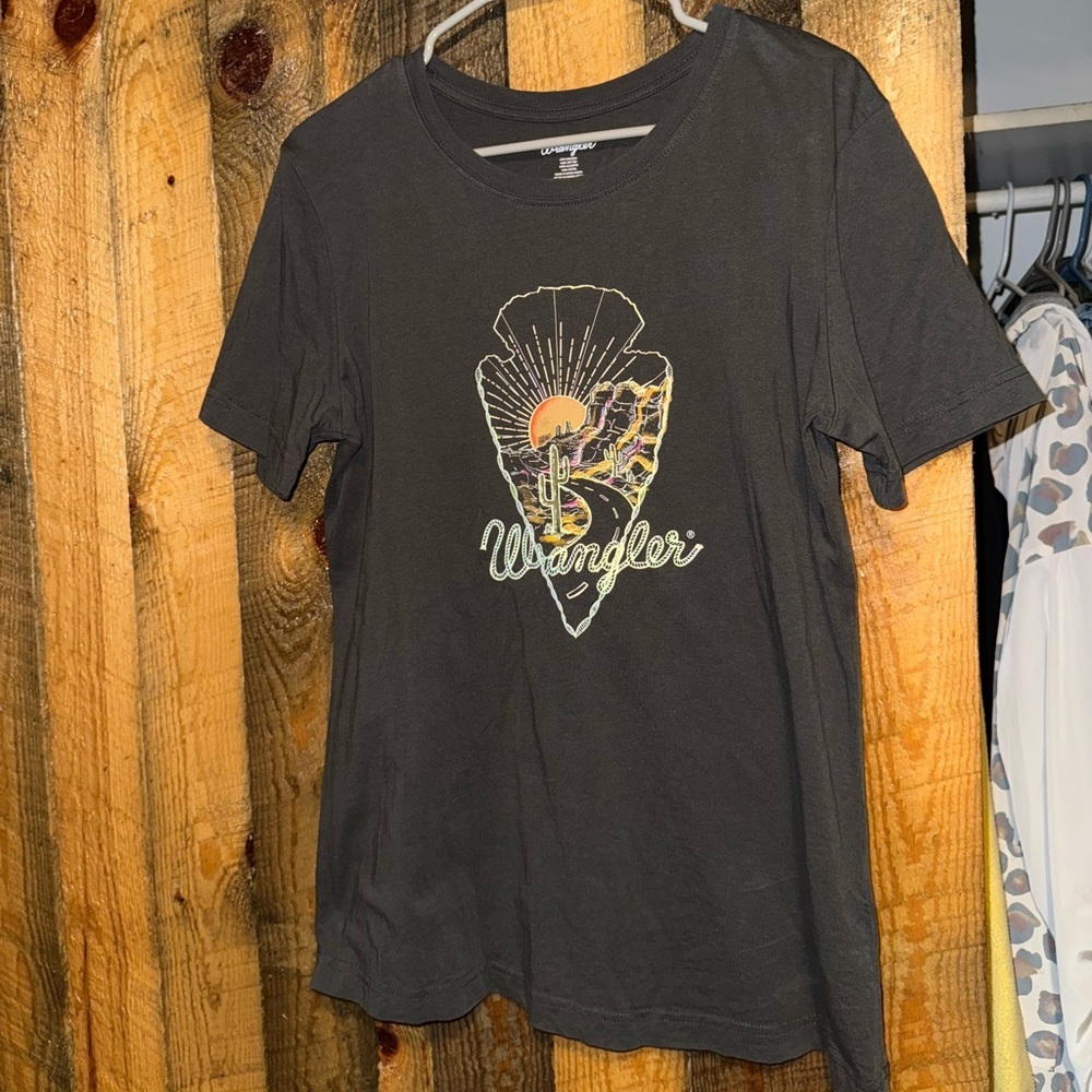 Wrangler Black Tee with Desert Arrowhead Graphic